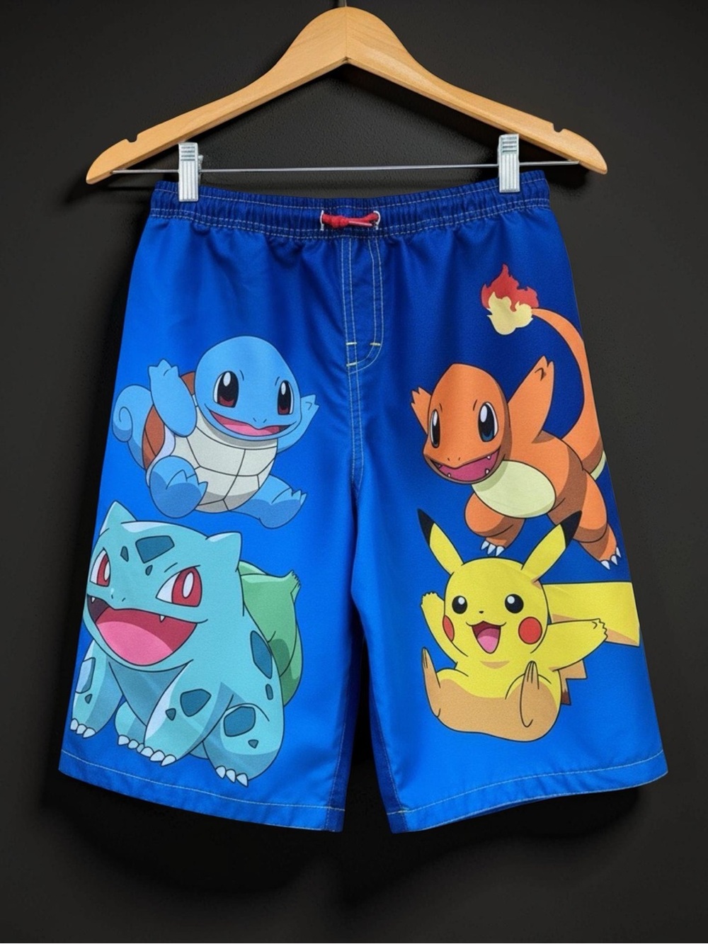 POKEMON Boys XL 14/16 Swim Trunks Charmander Squirtle Bulbasaur